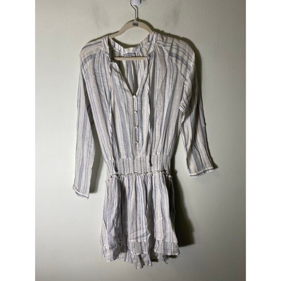 Rails Striped Midi Dress in Cream and Gray - Picture 3 of 5
